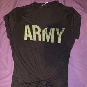 Army shirt with choker attached